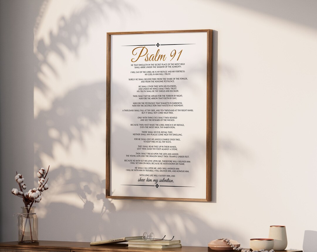 Buy Psalm 91 Printable, Bible Verse Wall Art, Scripture Wall Art ...