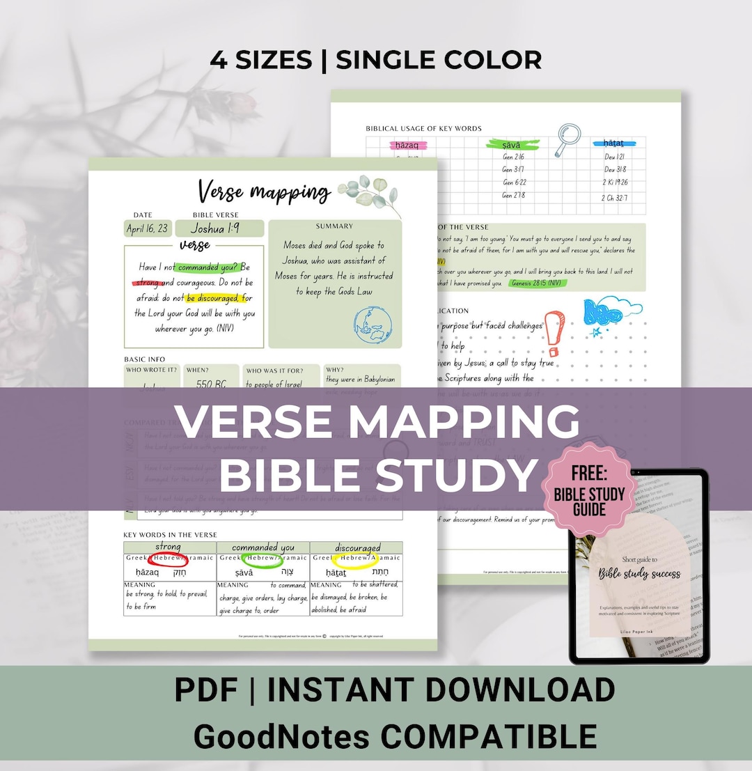 Verse Mapping Printable Bible Study Guide Christian Faith Prayer ...