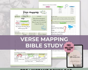 Verse Mapping Printable Bible Study Guide Christian Faith Prayer Journal Bible Study Journal Devotional Scripture Mapping
