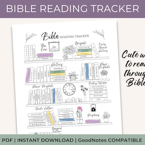 Tracker di lettura della Bibbia, Lettura della Bibbia senza data, Piano di lettura dei capitoli dei libri della Bibbia, Tracker di lettura della Bibbia per bambini, Tracker di scaffale A4 e A5