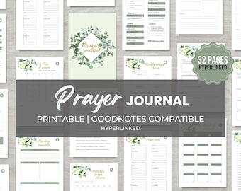 Digital Prayer Journal, Christian Planner Printable, Prayer Planner for women, Faith Planner, Gratitude Journal, Devotional Journal, PDF