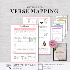 Verse Mapping Printable Bible Study Tools Digital Bible Study Guide Scripture Mapping