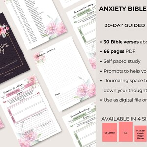 Anxiety Bible Study Journal, 30-day Scripture Study Guide, Bible Study ...