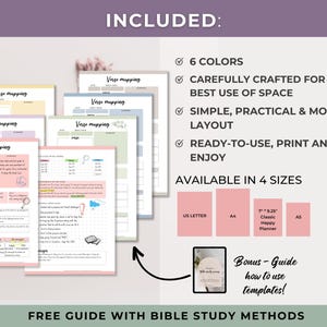 Bible Verse Mapping Printable SET template, Digital Bible Study Printable, Bible Study Tools, Scripture Mapping, Scripture Map Study image 4