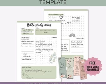 Bible Study Template Topical Bible Study Daily Devotion Faith Journal Printable PDF