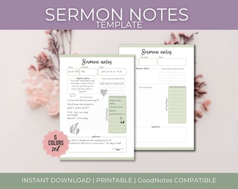 Sermon Notes Printable, Bible Study Journal, Digital Sermon notes, Church Notes,  Christian journal, Devotional journal, Bible Study Tools