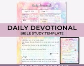 Daily Devotional Journal, Bible Study Printable, Quiet Time Notes, Digital Bible Study, Christian Journal, Faith Planner Inserts, PDF