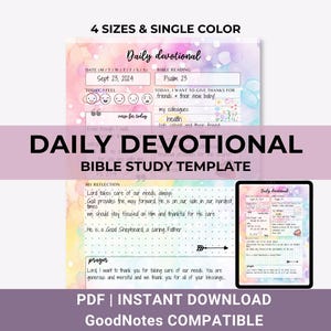 Daily Devotional Journal, Bible Study Printable, Quiet Time Notes, Digital Bible Study, Christian Journal, Faith Planner Inserts, PDF