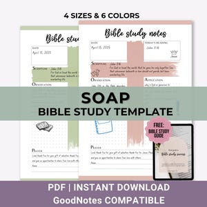 SOAP Bible Study Printable Digital Bible Study for Beginners Aesthetic Bible Study Guide Faith Journal Bible Study Journal for Women