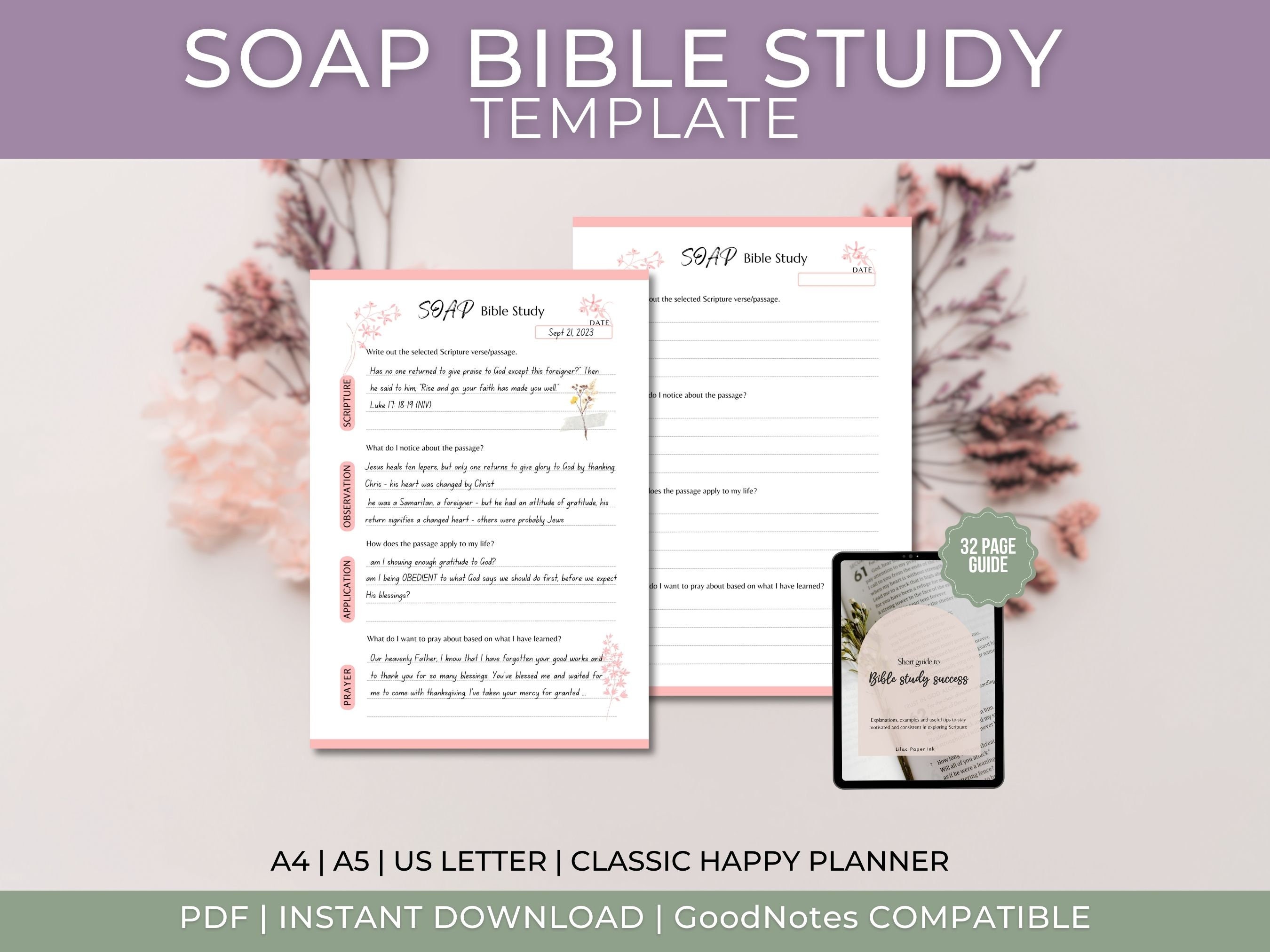 Woman of Faith Digital Journal Kit Bible Study, Faithful, Prayer