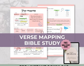 Verse Mapping Printable Template Bible Study Notes Scripture journal Devotional Journal Scripture writing Printable Bible mapping