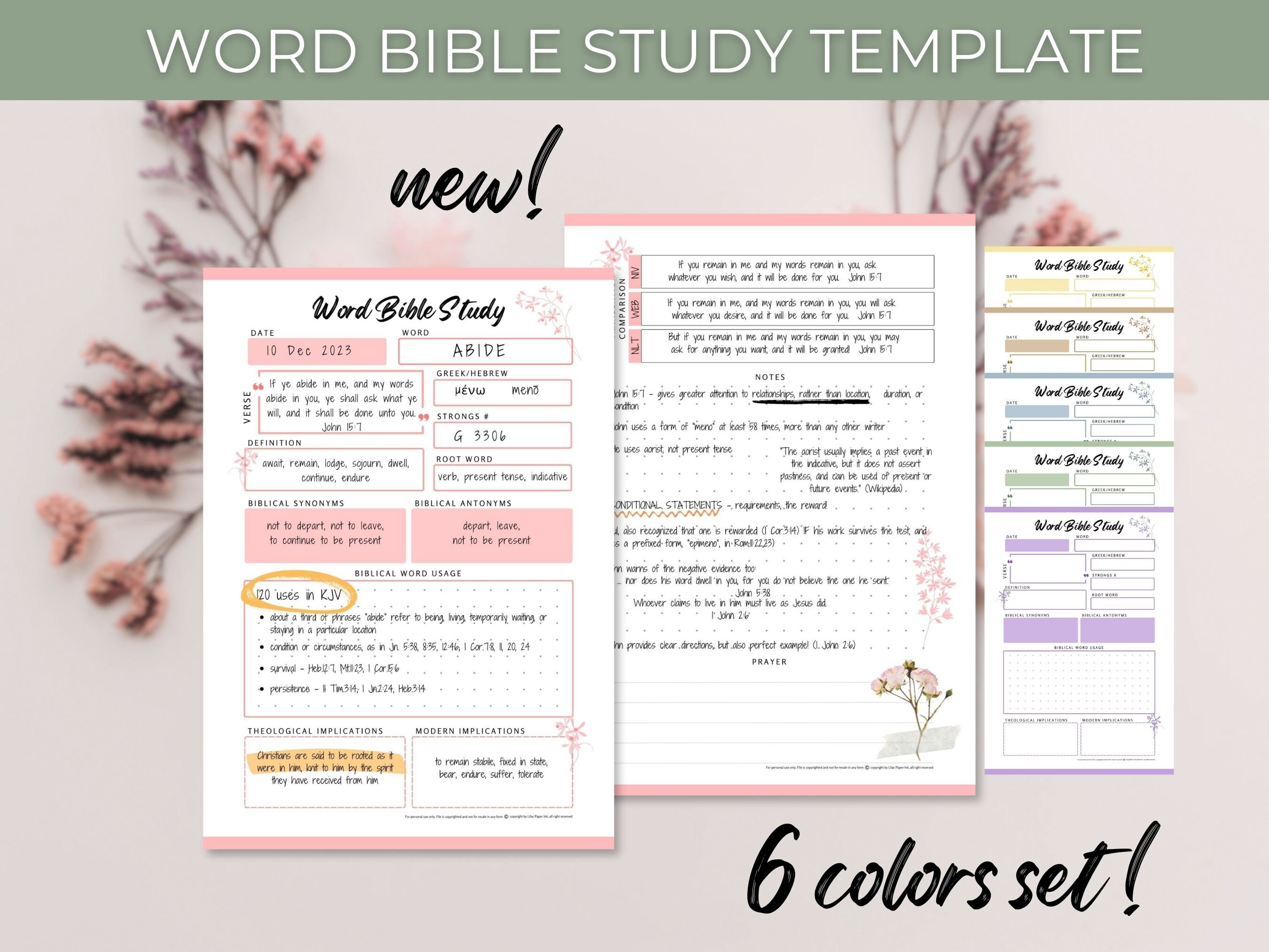 Verse Mapping Printable Bible Study Guide Christian Faith Prayer ...