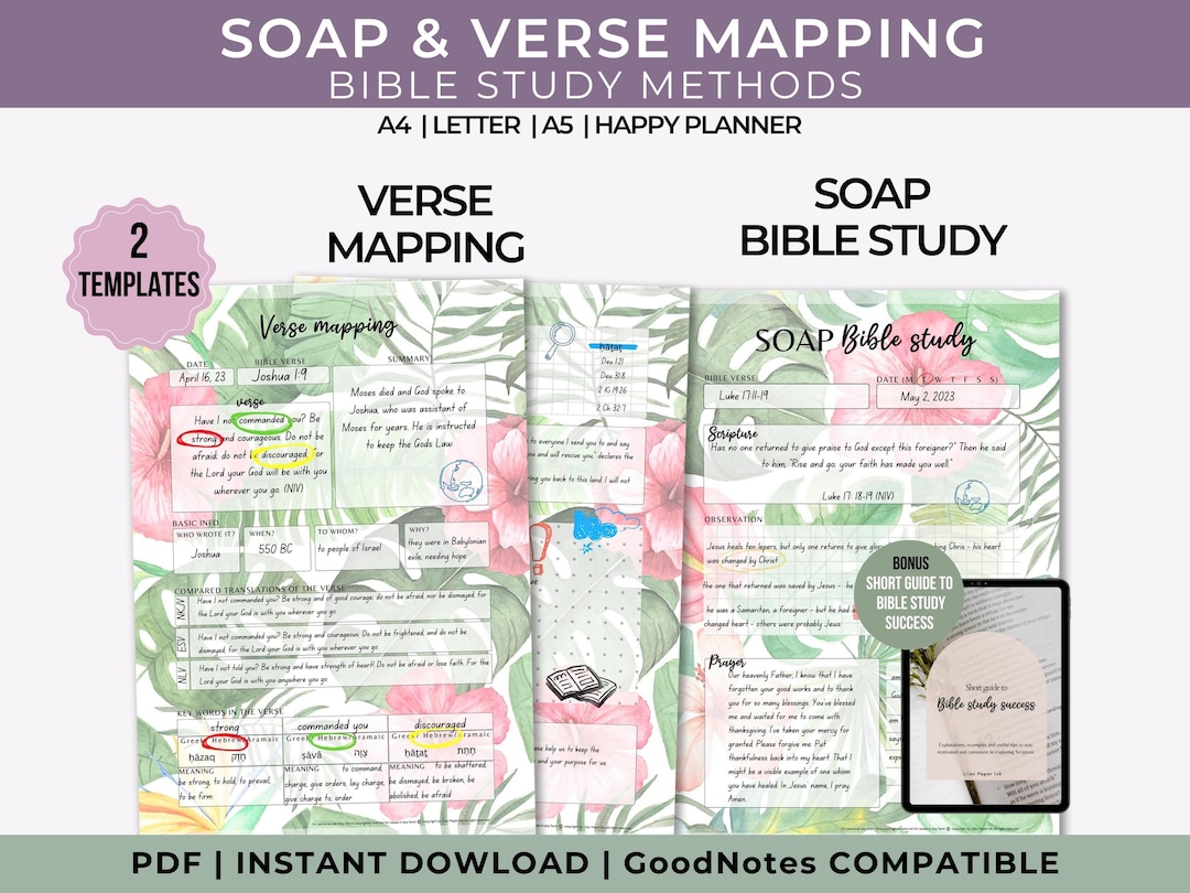 Verse Mapping, SOAP Bible Study Template, Digital Bible Study Tools ...