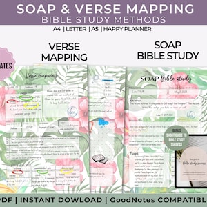 Cartographie des versets, modèle d'étude de la Bible en savon, outils numériques d'étude de la Bible, journal de prières, journal de dévotion, journal d'étude de la Bible PDF imprimable