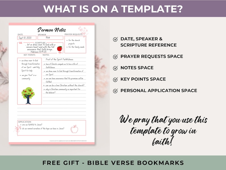 Digital Sermon Note Template, Goodnote Sermon, Printable Sermon Notes, Church Note PDF, Sermon Journal image 2