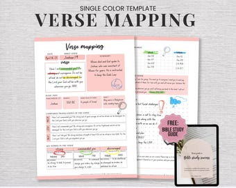 Verse Mapping Printable Template Bible Study Notes Scripture journal Devotional Journal Scripture writing Printable Bible mapping