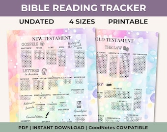 Bible Reading Checklist Bible Reading Plan Colorful Undated Bible Reading Books of the Bible Reading Chart Printable Scripture Reading