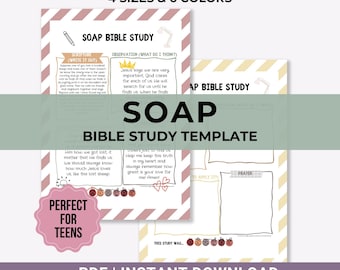 SOAP Bible Study Template for Teens: Scripture Study Guide (Printable PDF)
