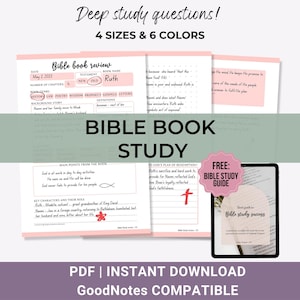 Bible Book Study Bible Study Guide Printable Digital Bible Study Worksheets Bible Journal Faith Planner Daily Devotional PDF