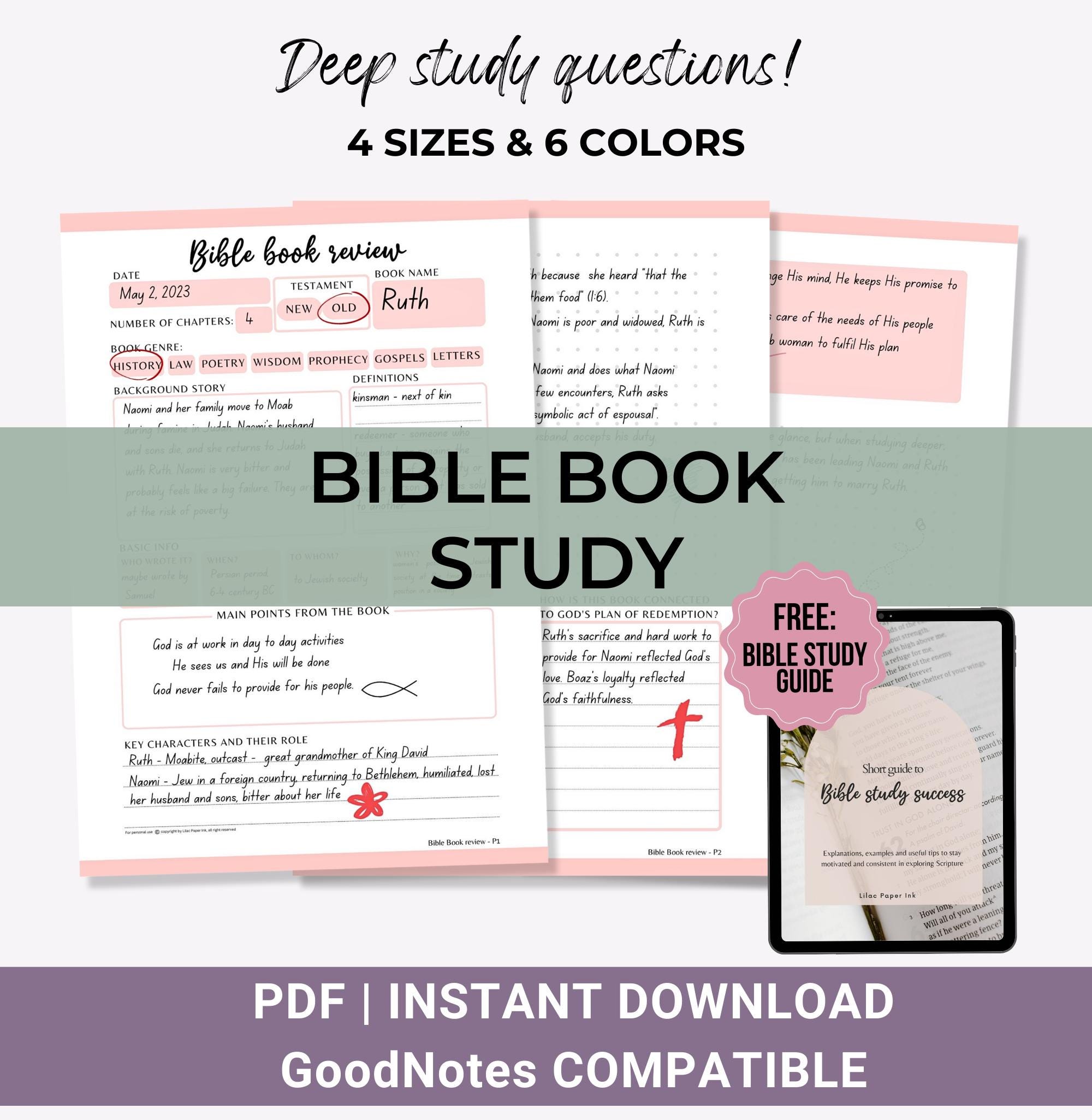 Bible Book Study Bible Study Guide Printable Digital Bible Study ...