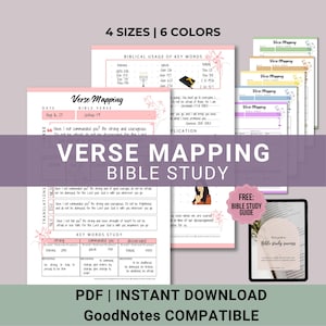 Verse Mapping Printable, Minimalist Bible Study Template, Floral