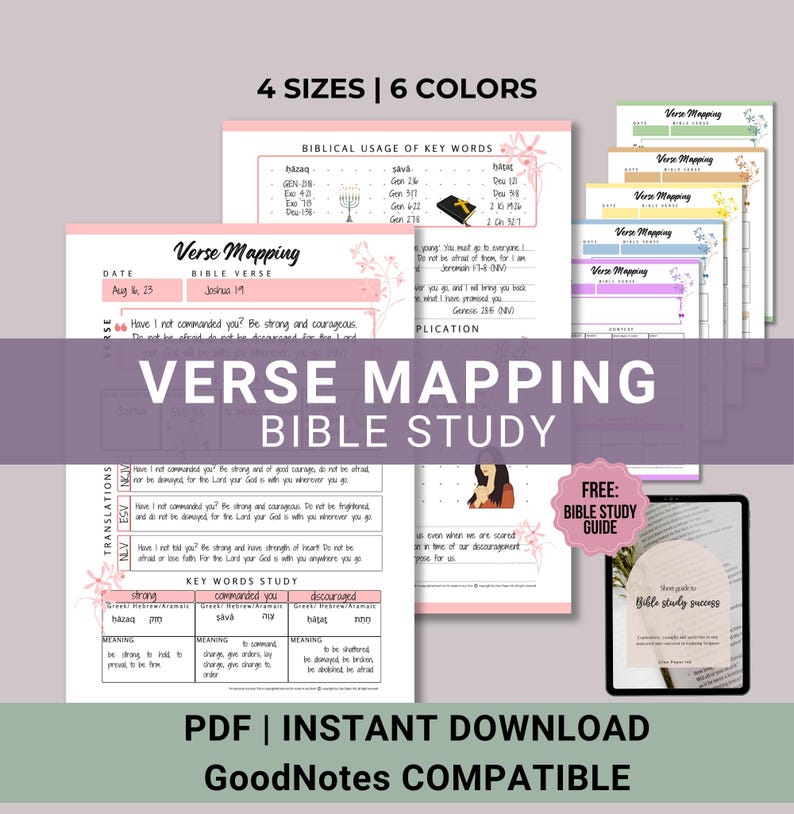 Verse Mapping Printable Bible Study Tools Digital Bible Study Guide Scripture Mapping