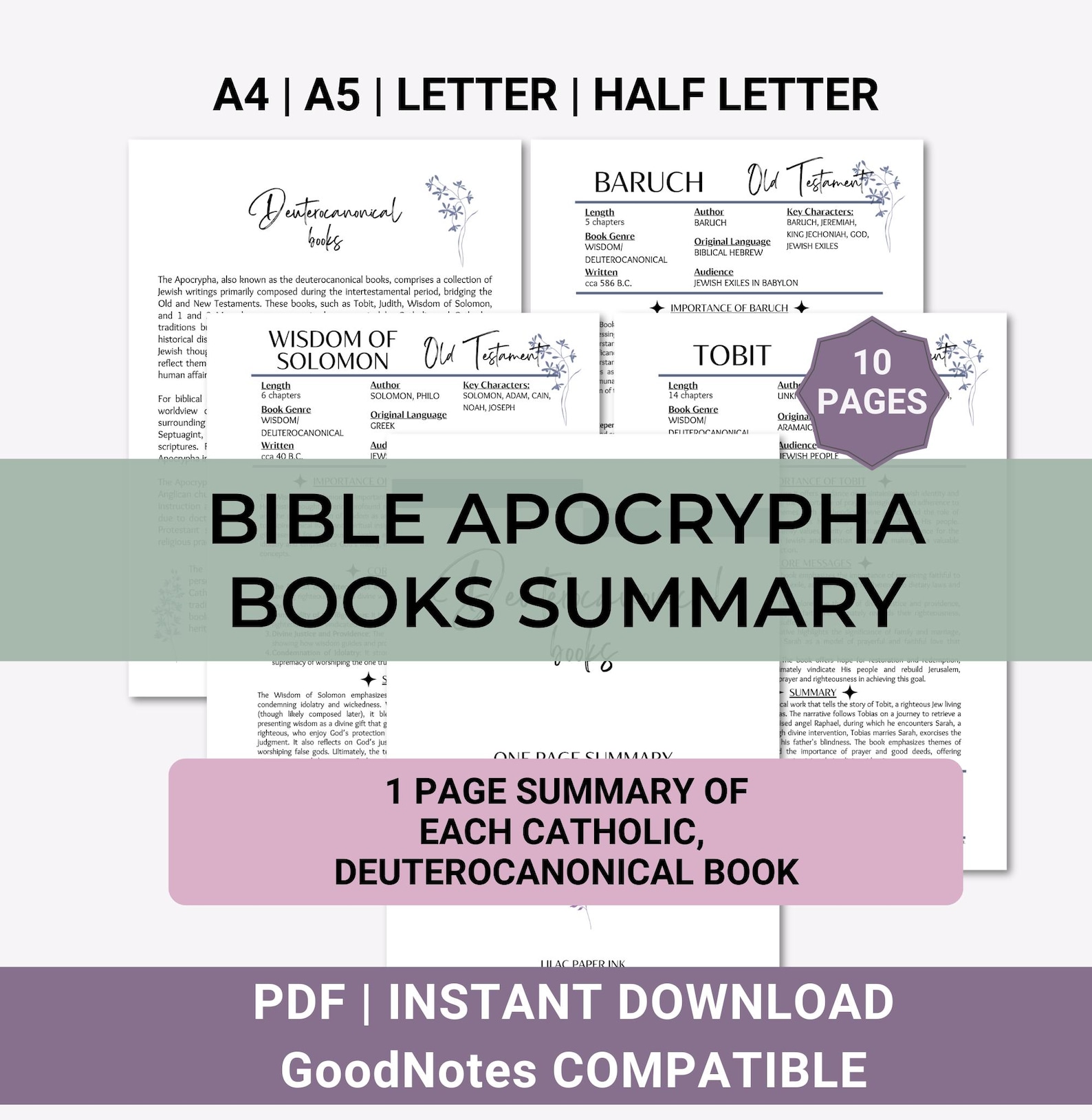 Bible Book Summary Breakdown Deuterocanonical Tip in Apocrypha Catholic ...