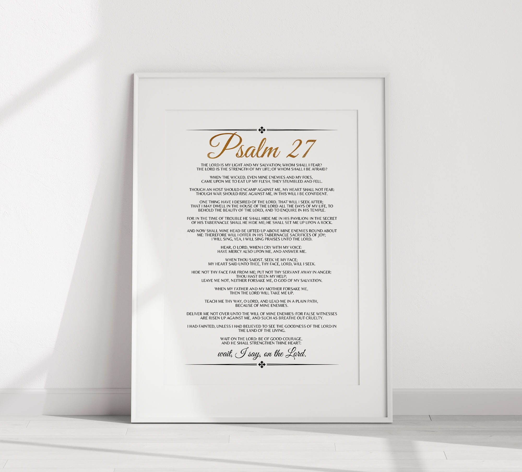 Psalm 27 Printable Bible Verse Wall Art Scripture Wall Art - Etsy