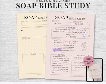 SOAP Devotional Journal Bible Study for Beginners Printable Template SOAP Devotional Minimalist Digital Bible Study Prayer Journal
