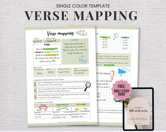 Verse Mapping Printable Bible Study Guide Christian Faith Prayer Journal Bible Study Journal Devotional Scripture Mapping