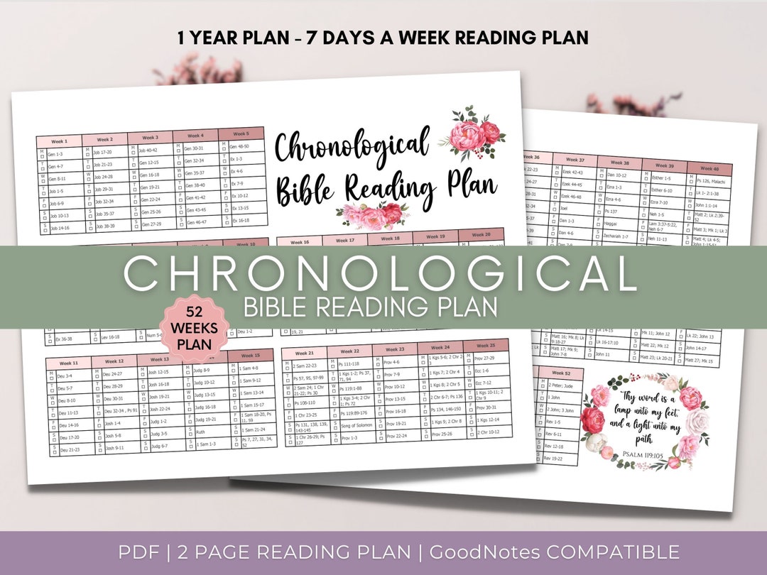 Chronological Bible Reading Schedule, Printable 1 Year Protestant Bible ...