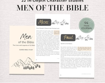 Bible Study Guide Men of the Bible Devotional Journal Bible Journal for Beginners Bible Character Study Men Devotional Ministry Printable