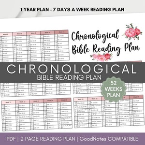 Chronological Bible Reading Schedule Printable 1 Year - Etsy