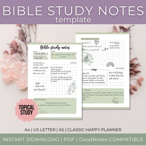 Bible Study Template, Topical Bible Study Guide, Digital Bible Study ...