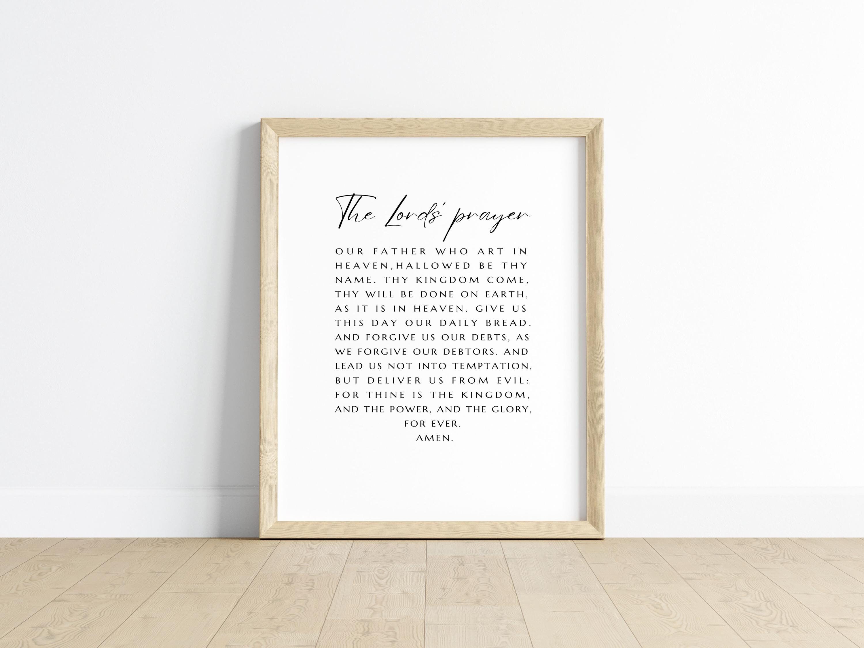 The Lord's Prayer Print, Christian Wall Art Prayer Our Father Poster ...