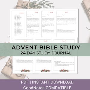 Advent Journaling Bible Study Guide Christmas Calendar Daily Devotional Study Journal 24 Day Scripture Study Guide Printable Bible Study