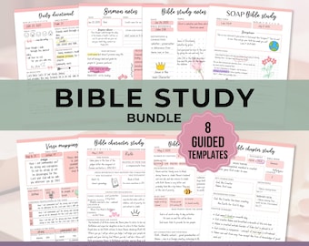 Bible Study Printables for Women Faith Journal Inserts Digital Bible Study Tip-ins Verse Mapping Bible Study Journal Sermon Notes Devotion