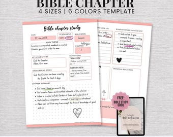 Bible Chapter Study In Depth Bible Study Journal Printable Bible Chapter Mapping Christian Faith Journal Inserts