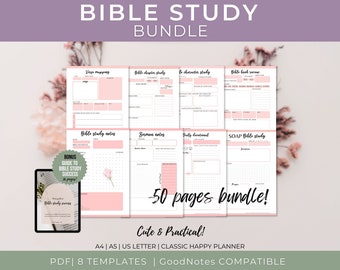 Bible study Printables, Faith journal inserts, Digital Bible study, Verse Mapping, Bible study journal, Sermon notes, Devotion journal, PDF