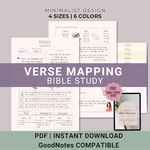 Verse Mapping Printable, Bible Study Template, Minimalist Scripture journal inserts, Devotional Journal, Bible Study Template