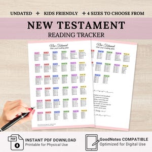Bible Reading Tracker New Testament in a Year Undated Bible Chapter Log Bible Reading Daily Reading Plan Christian Printable