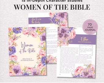 Bible Study Guide for Women, Women of the Bible Women Ministry Devotional Journal Bible Journal for Ladies Beginners Bible Character Study