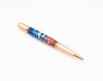 Hand Painted Hibiscus Flower Beach Twist Ballpoint Pen