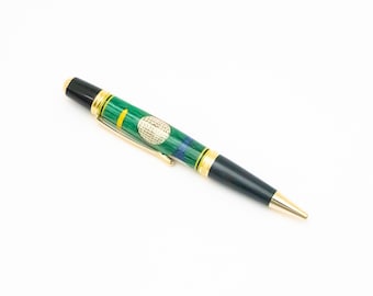 Handmade Wooden Inlay Golf Ball Twist Ballpoint Pen