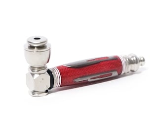 Surgical Blade Carbon Fiber Handcrafted Pipe | Aluminum Compact Travel Smoking Pipe | Recreational Pipe
