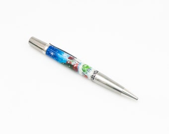 Hand Painted Christmas Bottle in Snow Twist Ballpoint Pen