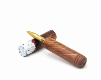 Handmade Brown Wooden Faux Cigar Ballpoint Pen