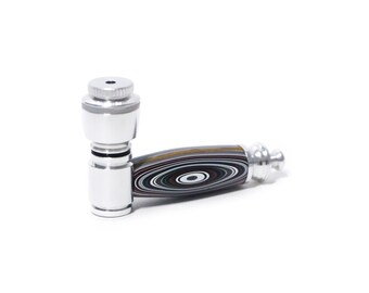 Fordite Handcrafted Pipe | Aluminum Compact Travel Smoking Pipe | Recreational Pipe