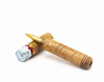 Handmade Light Brown Wooden Faux Cigar Ballpoint Pen
