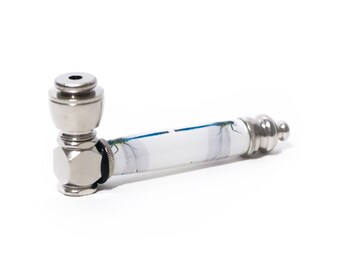 Mirrored Dragonflies Photo Handcrafted Pipe | Aluminum Compact Travel Smoking Pipe | Recreational Pipe